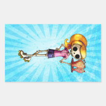 Blond Skeleton Waitress Stickers