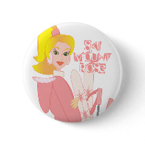 Blond Skier buttons