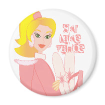 Blond Skier magnets