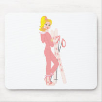 Blond Skier mousepads by trennea Blond Skier mousepads