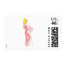 Blond Skier Postage