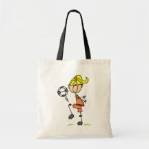Blond Stick Figure Soccer Player Girl Gifts Canvas Bag