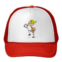 Blond Stick Figure Soccer Player Girl Gifts Mesh Hat