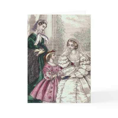 Blond Victorian Bride Card for Weddings, Showers by AntiqueImages