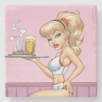 waitress, server, serving, plate, food, beer, art, illustration, service, al rio, [[missing key: type_giftstone_coaste]] with custom graphic design