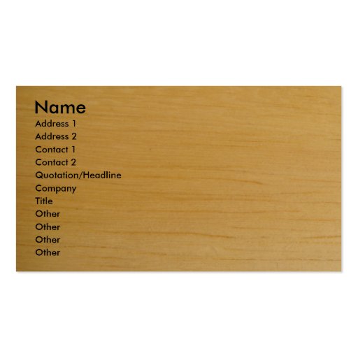 Blond Wood Business Card (front side)