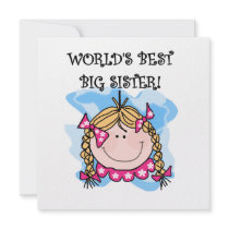 Blond World's Best Big Sister Gifts Custom Invitations