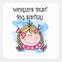Blond World's Best Big Sister Gifts Stickers