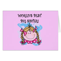 Blond World's Best Big Sister Tshirts and Gifts Greeting Card