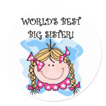 Blond World's Best Big Sister Tshirts and Gifts Sticker