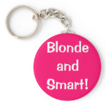 fun, smart, blonde, hair, color, jokes, keychain,