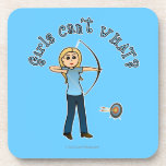 Blonde Archery in Blue Beverage Coaster