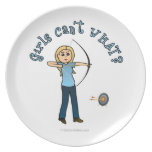 Blonde Archery in Blue Dinner Plate