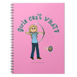 Blonde Archery in Blue Spiral Notebooks