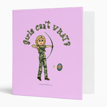Blonde Archery in Camouflage 3 Ring Binder