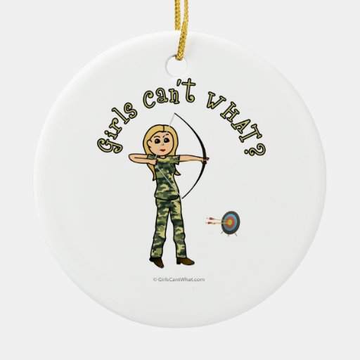 blonde archery in camouflage ceramic ornament zazzle blonde archery in camouflage ceramic ornament zazzle