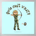 Blonde Archery in Camouflage posters