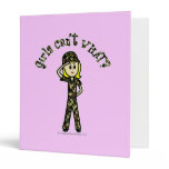 Blonde Army Woman 3 Ring Binders