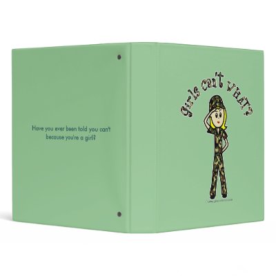 Blonde Army Woman 3 Ring Binder by girlscantwhat