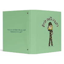 Blonde Army Woman 3 Ring Binder