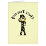 Blonde Army Woman Greeting Card