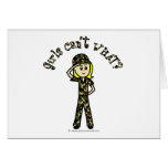 Blonde Army Woman Greeting Cards