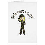 Blonde Army Woman Greeting Cards