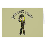 Blonde Army Woman Greeting Cards