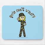 Blonde Army Woman Mouse Pads