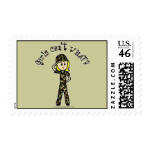 Blonde Army Woman Stamps