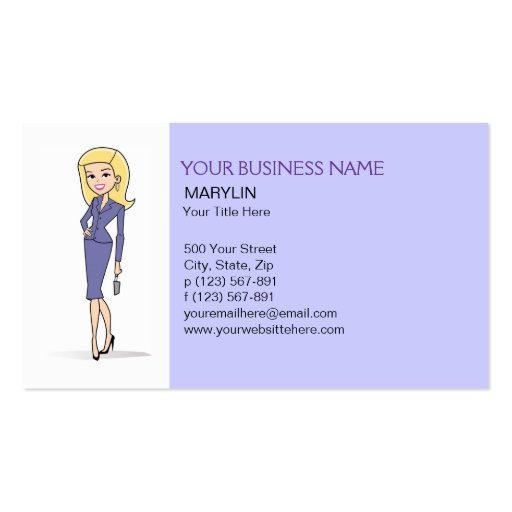 Blonde Avatar Business Card (front side)