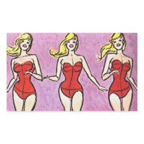 Blonde Bathing Beauties Rectangle Sticker