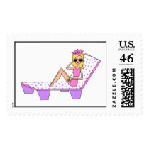 Blonde Beach Queen postage