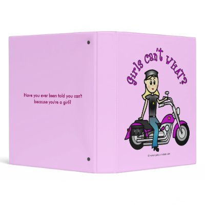 Blonde Biker 3 Ring Binder by girlscantwhat