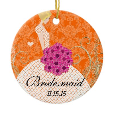 Blonde Birdesmaid  Gifts You Choose Colors Christmas Tree Ornaments