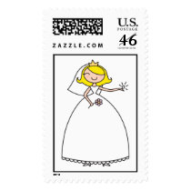 Blonde Blingy Bride Engaged postage