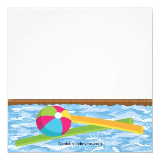 Blonde Boy Birthday Summer Pool Party Invitation