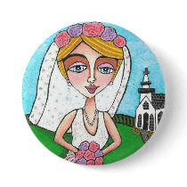 Blonde Bride & Bling - button by folkartblonde Blonde Bride & Bling - button
