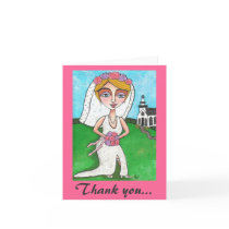Blonde Bride & Bling - Thank you notecard by folkartblonde Blonde Bride & Bling - Thank you notecard