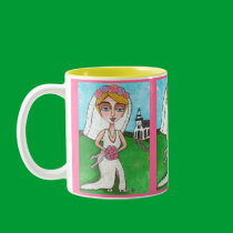 Blonde Bride & Bling - wedding mug mugs