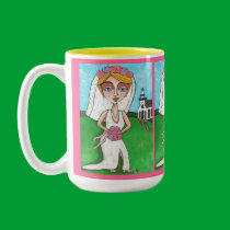 Blonde Bride & Bling - wedding mug by folkartblonde Blonde Bride & Bling - wedding mug