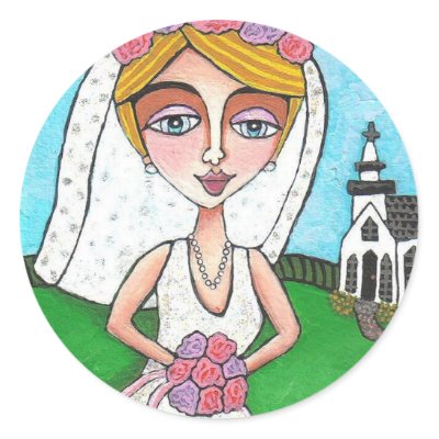 Blonde Bride Bling wedding stickers by folkartblonde