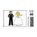 Blonde Bride with Groom Wedding Couple postage