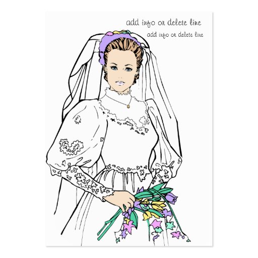 Blonde Bride With Updo -  Bridal Registry Cards Business Card (back side)