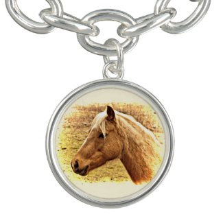 Blonde Brown Horse in Sun Animal Charm Bracelet