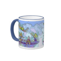 BLONDE BUBBLY FAERIES by SHARON SHARPE mugs