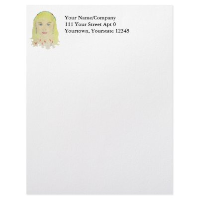 Blonde Butterfly Fairy Letterhead Template by brianadragon