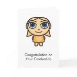 Blonde Cartoon Girl Graduation Card