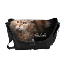 Blonde Cat Fractal Messenger Bag messenger bags
