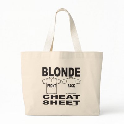 BLONDE CHEAT SHEET BAG by frankdeloach